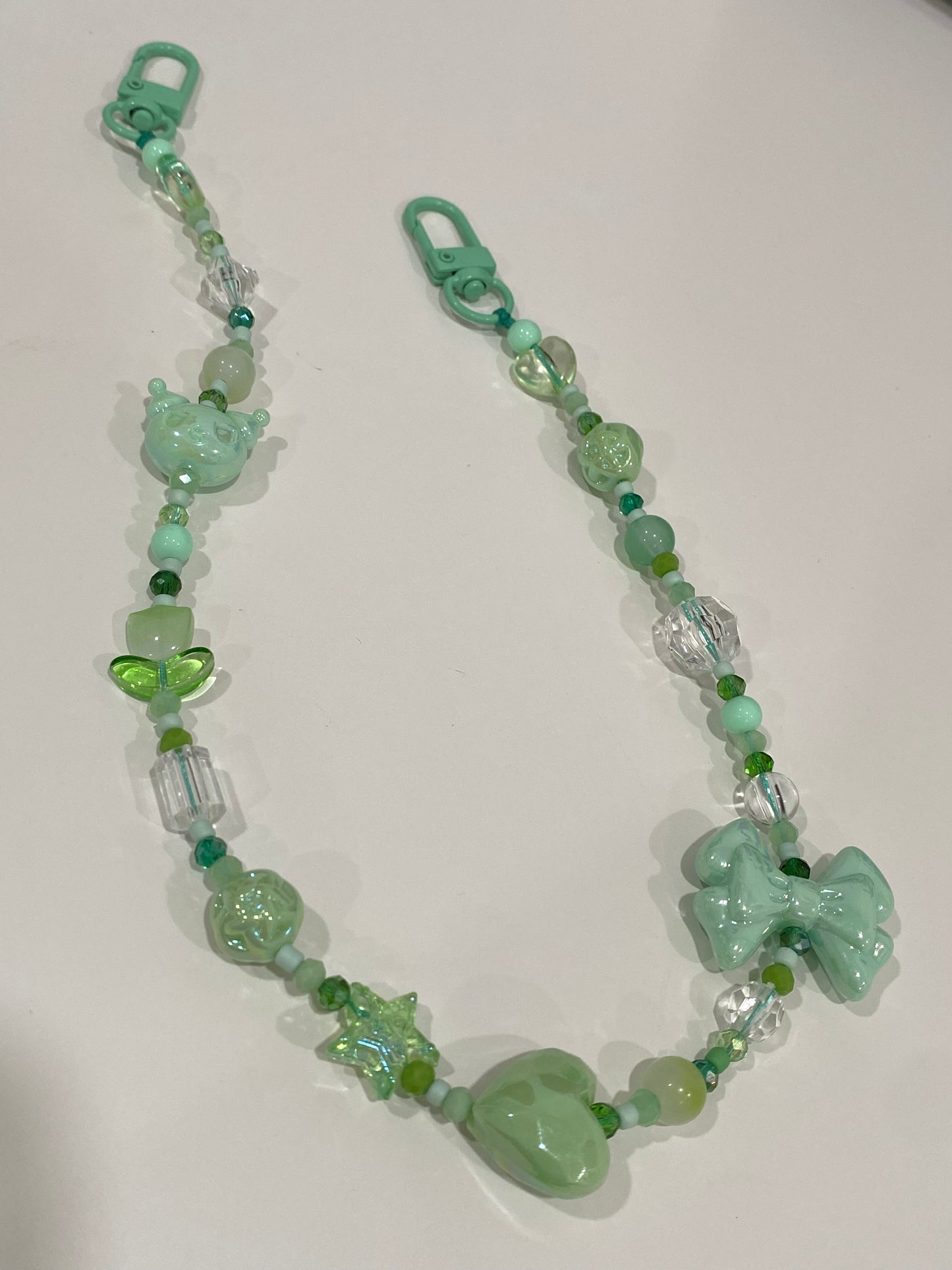 Light Green Beaded Purse Charm | Bag Charm