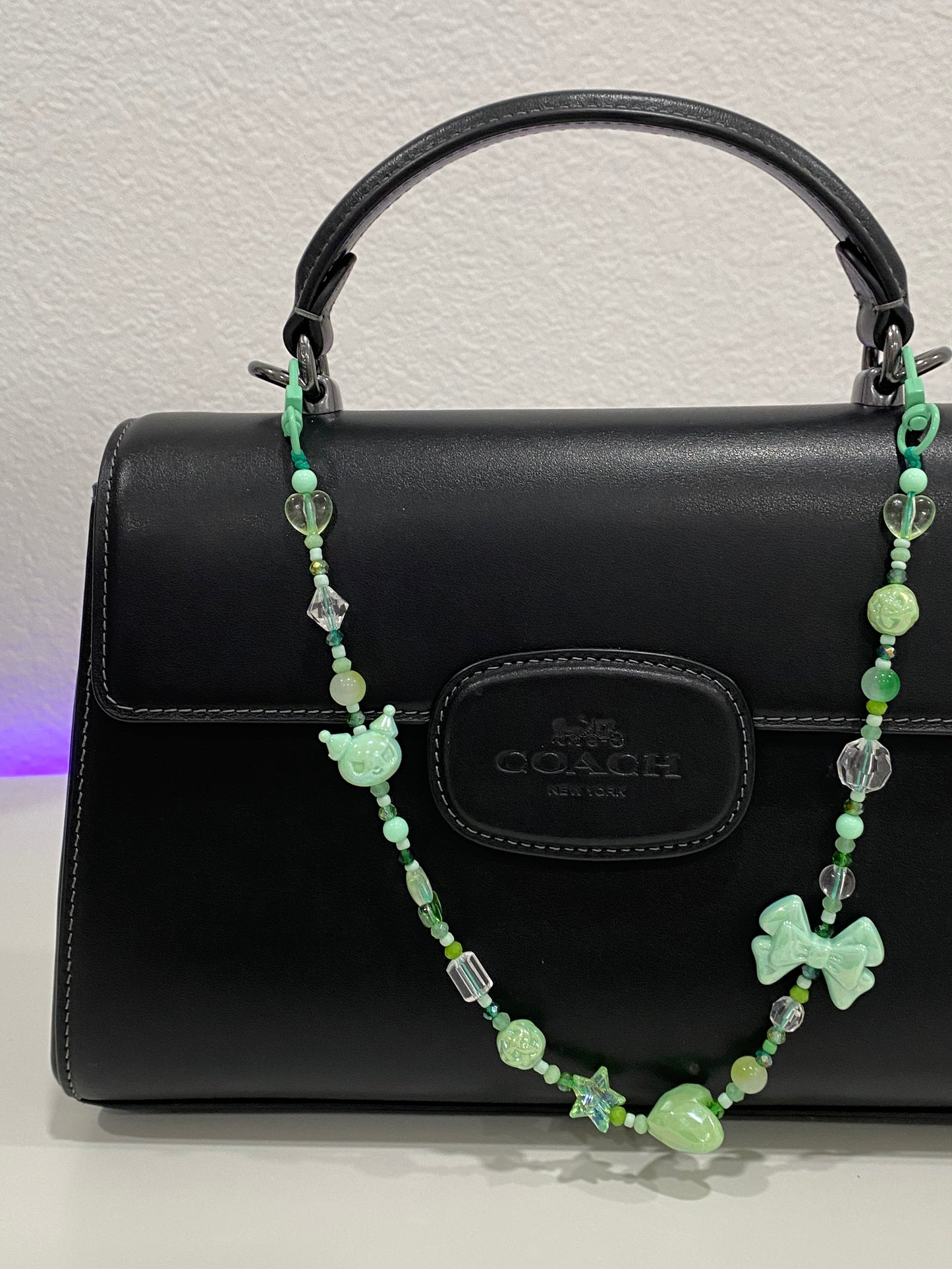 Light Green Beaded Purse Charm | Bag Charm