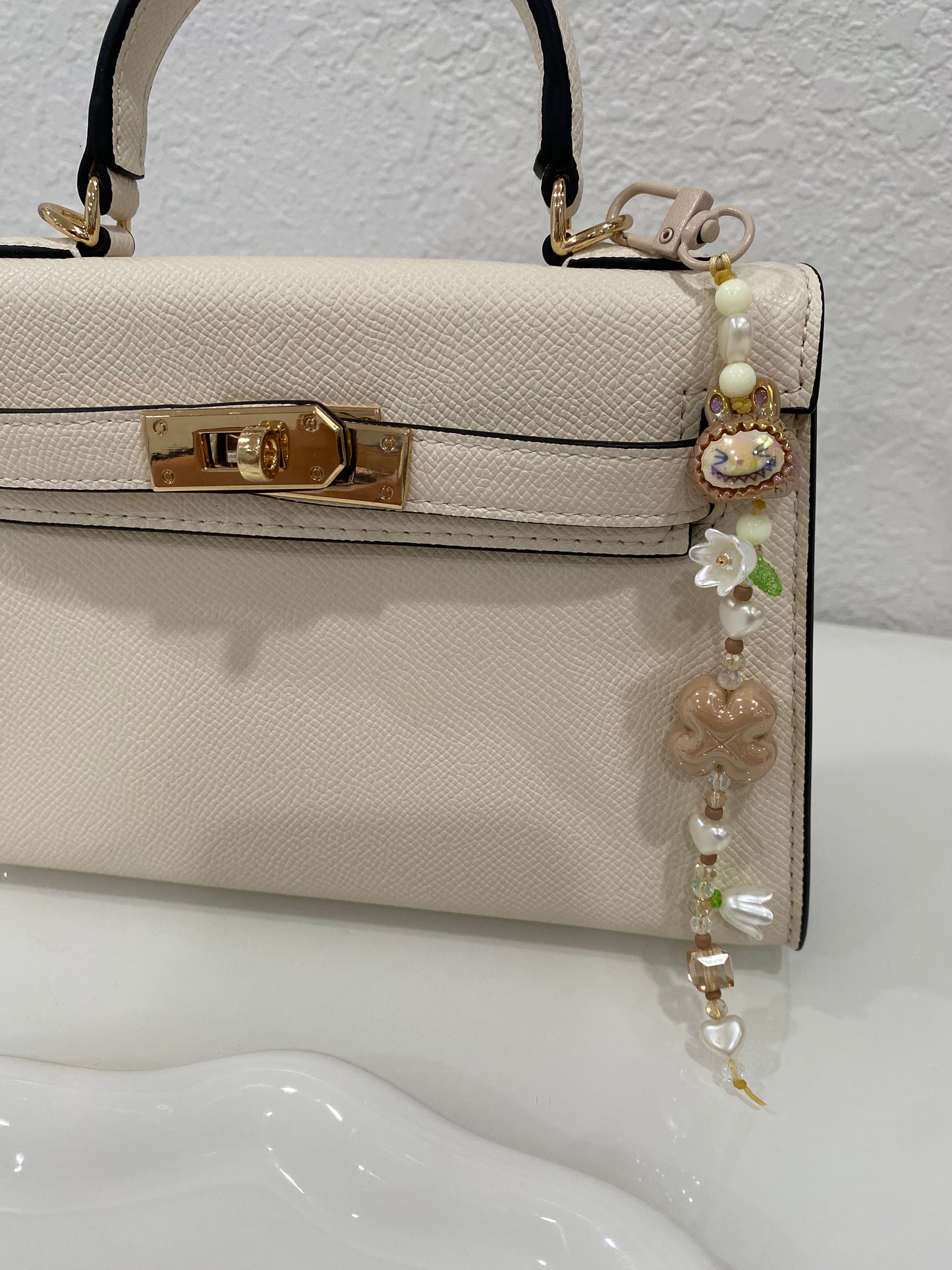 Cute Brown Monster Beaded Keychain | Bag Charm