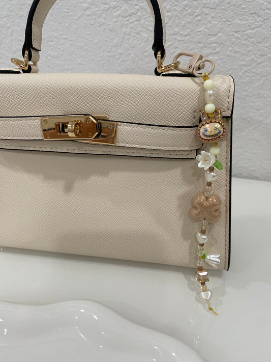 Cute Brown Monster Beaded Keychain | Bag Charm