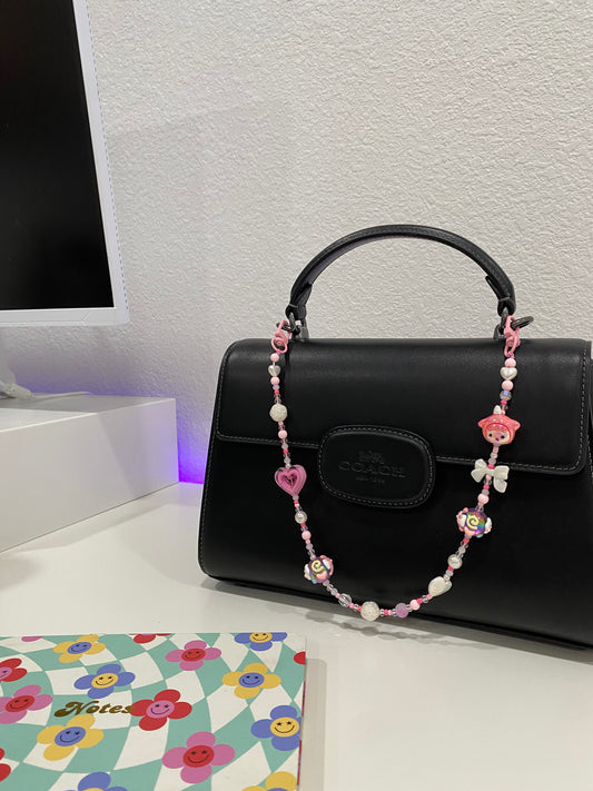 Pink Space Girl Beaded Purse Charm | Bag Charm