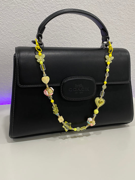 Yellow Beaded Purse Charm | Bag Charm